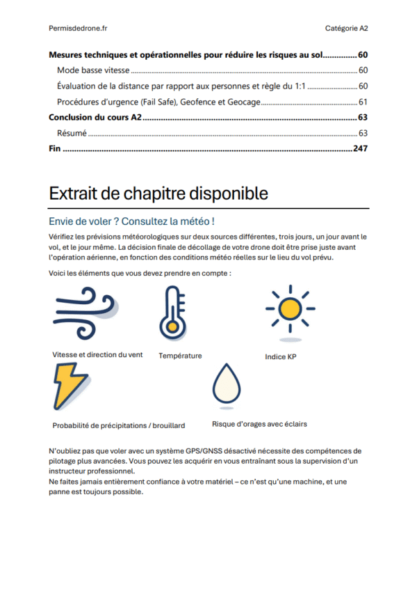 Examen Permis Drone A2 France – Préparation complète avec questions officielles, réponses détaillées et support d'apprentissage (DGAC)
