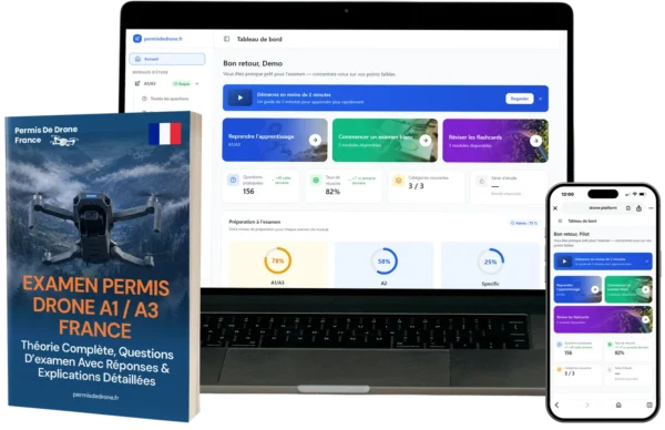 A1/A3 permis drone Combo – A1/A3 Formation & plateforme e-learning